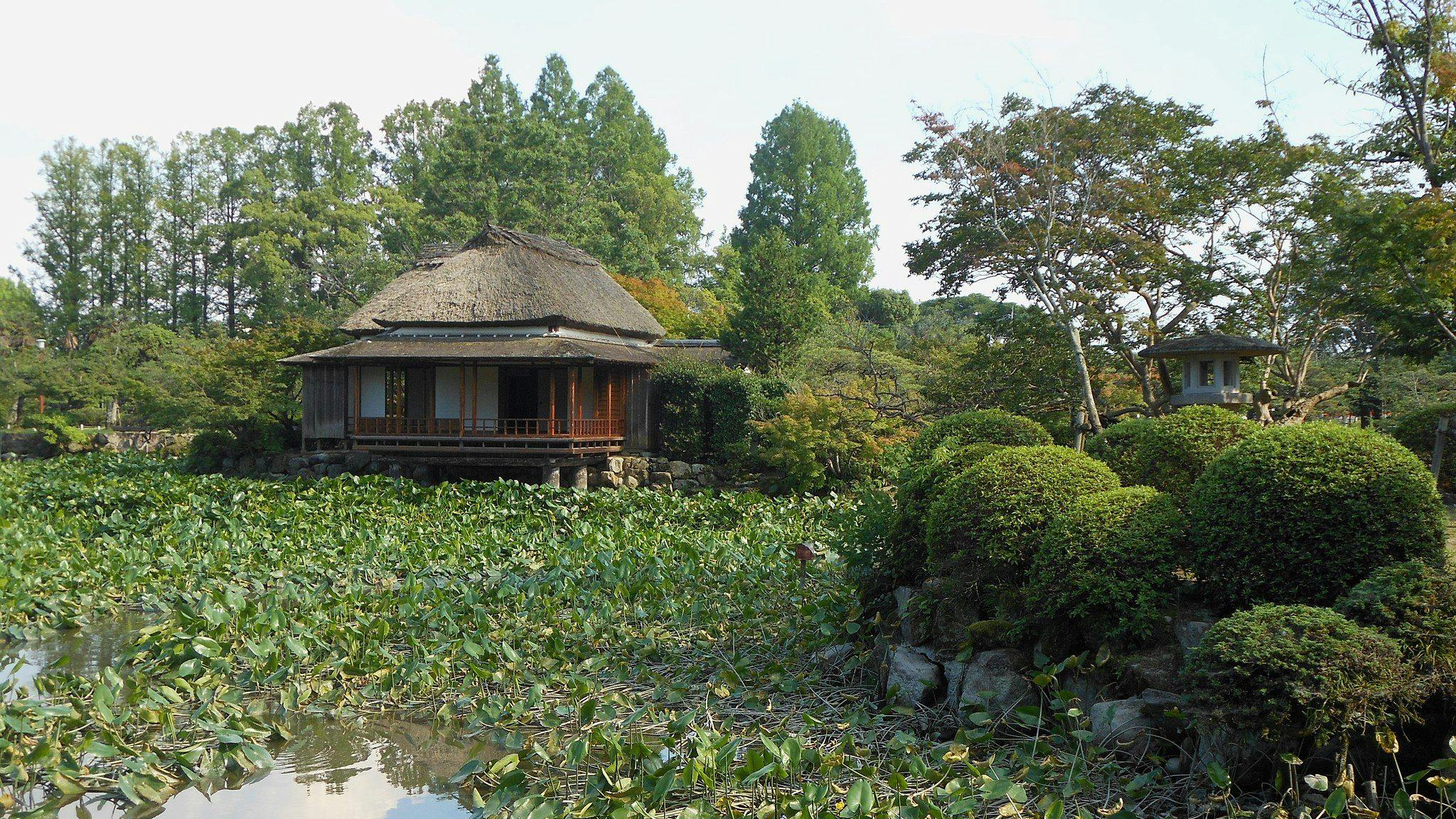 Kakurintei Tea House, a restored Japanese tea house of Lord Nabeshima Naomasa, in Kōno Park