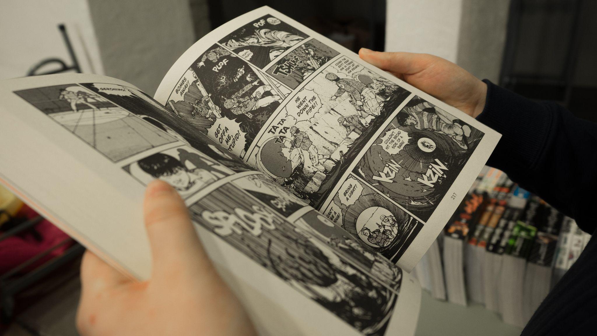 Symbolic image of reading a manga book