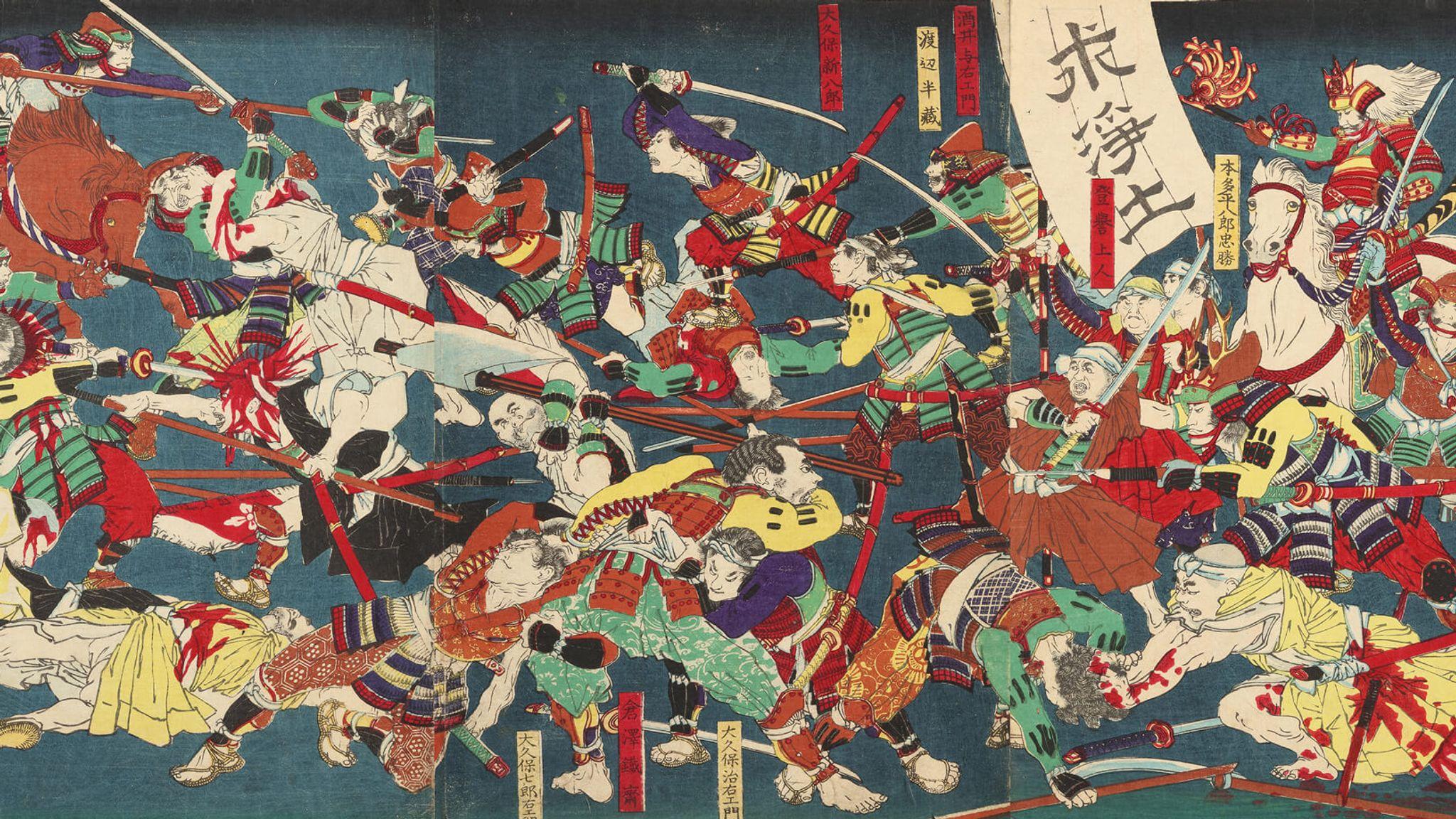 Tokugawa Ieyasu with help from the Jodo monks of the Daijuji temple in Okizaki, defeats the Ikkō-ikki at the battle of Azukizaka, 1564