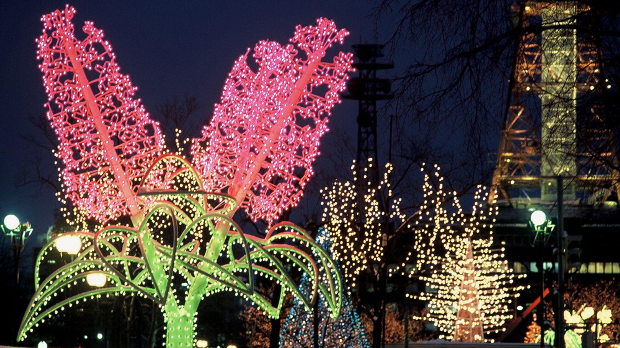 Light decorations during the Sapporo White Illumination