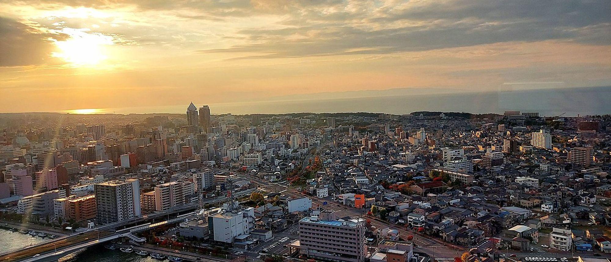 Sunset of Niigata City