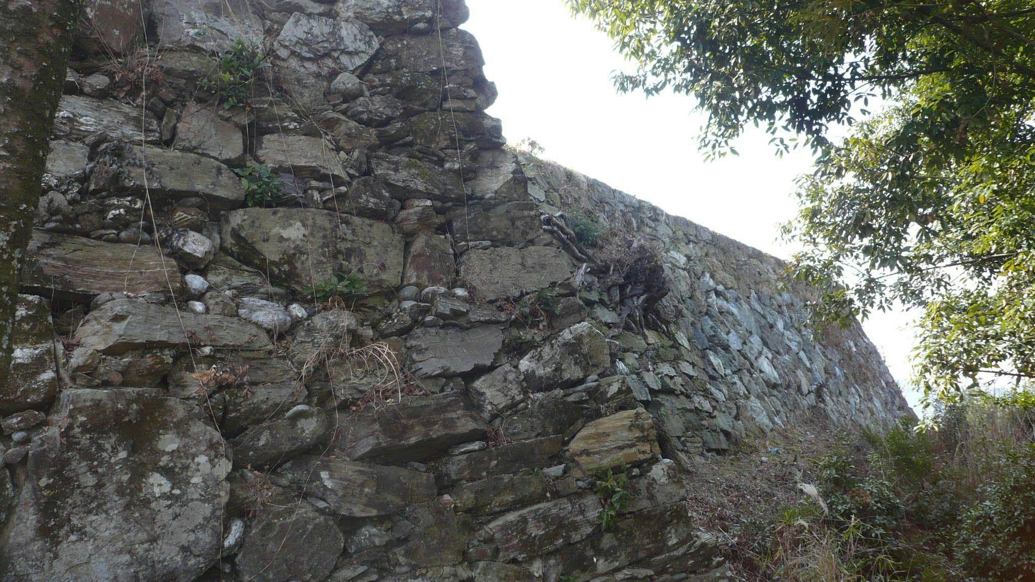 Stone wall of Honmaru Base of the Ichinomiya Castle in Tokushima City