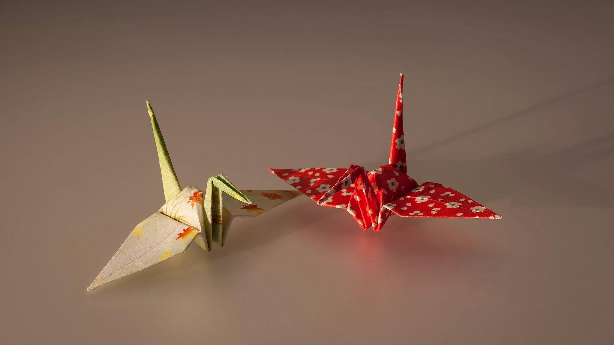 Cranes made by Origami paper