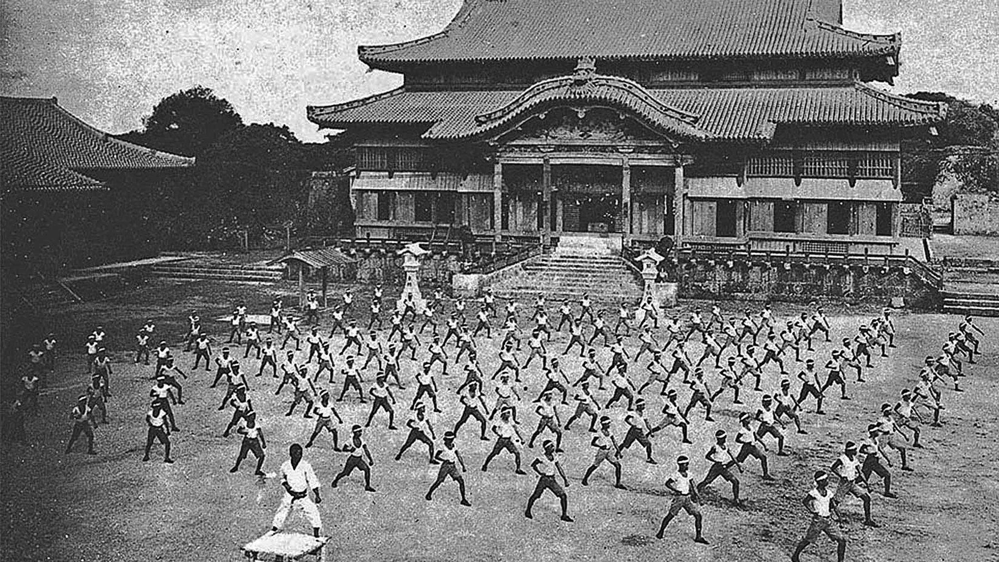 Karate Training in front of Shuri Castle