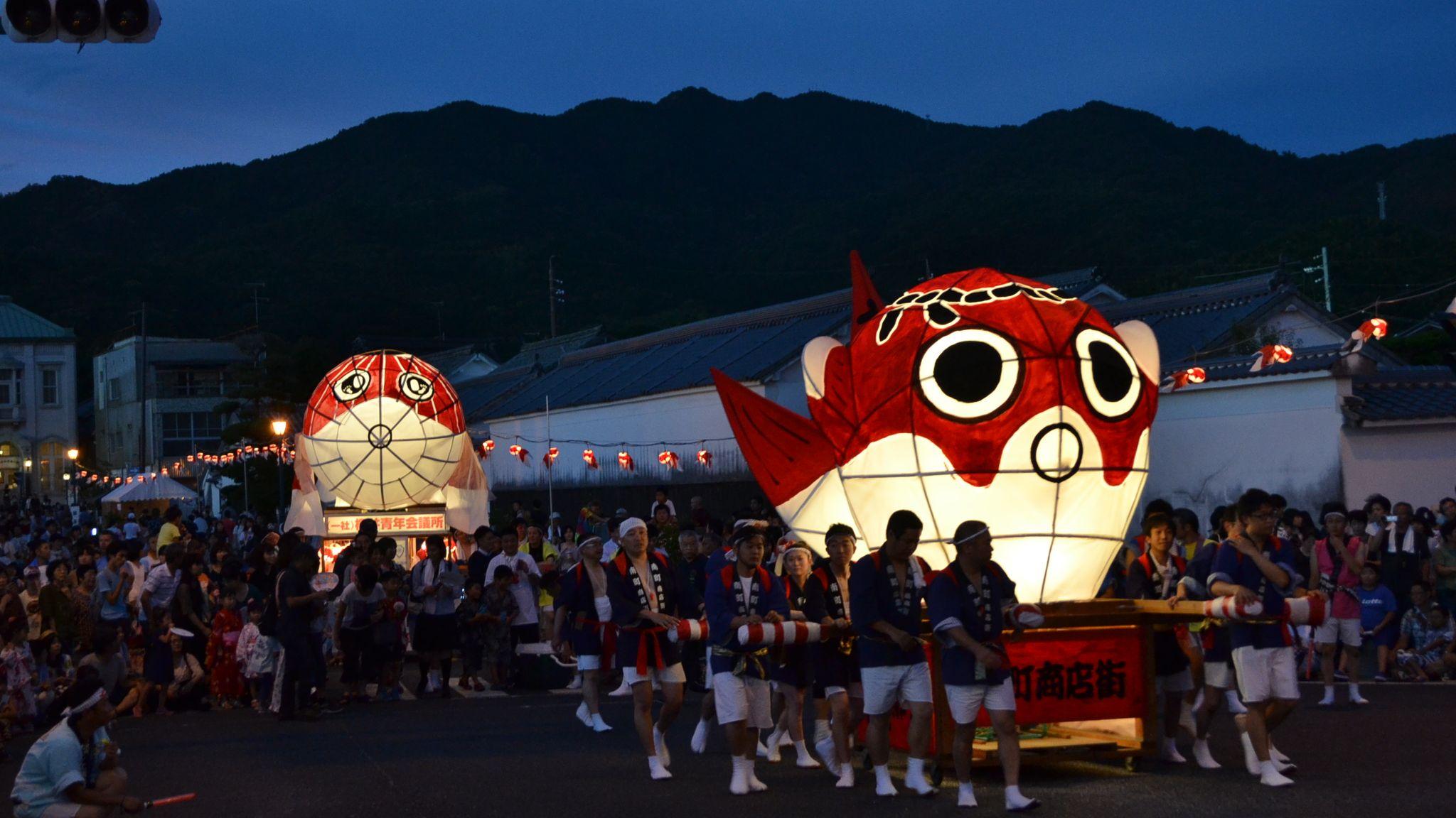A Goldfish Lantern at the Yanai Goldfish Lantern Festival