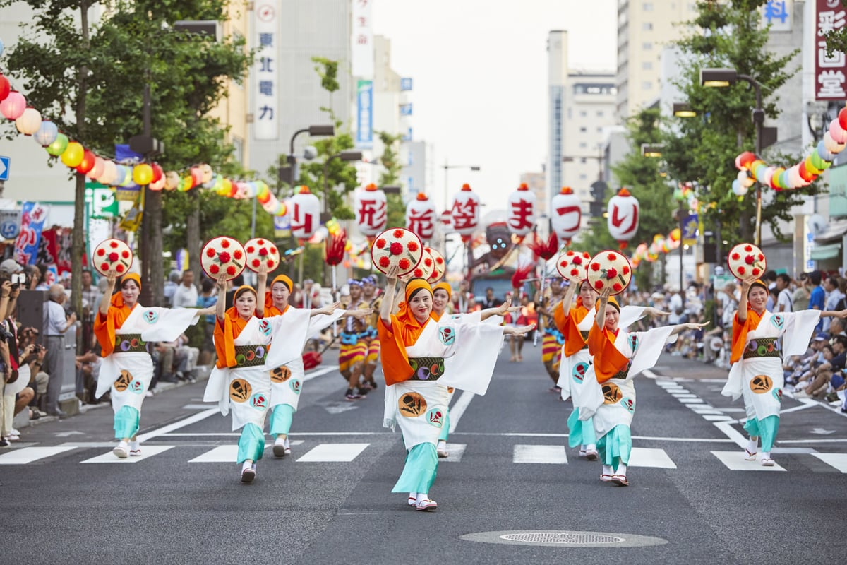 Hanagasa dance at the Yamagata Hanagasa Festival