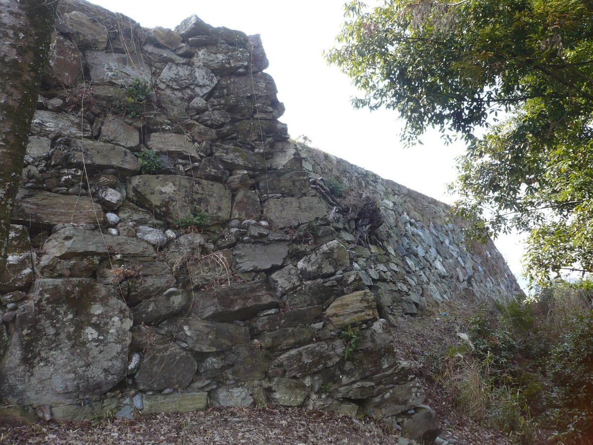 Stone wall of Honmaru Base of the Ichinomiya Castle in Tokushima City