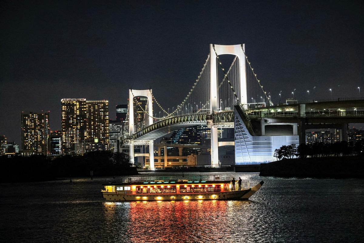 Tokyo's Glittering Skyline from Odaiba Waterfront