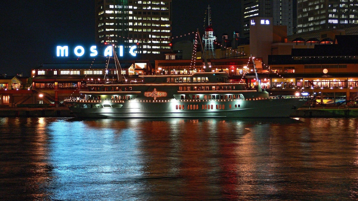 Mosaic Exterior at night
