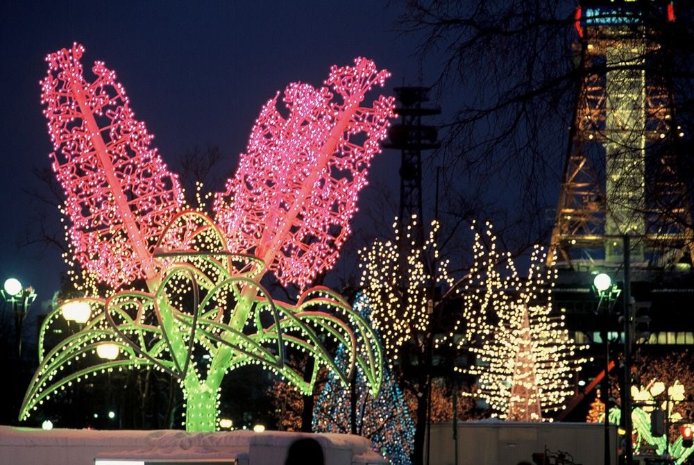 Light decorations during the Sapporo White Illumination